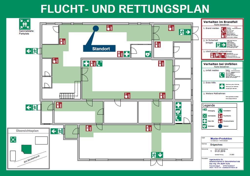 Beispiel für einen Flucht- und Rettungsplan